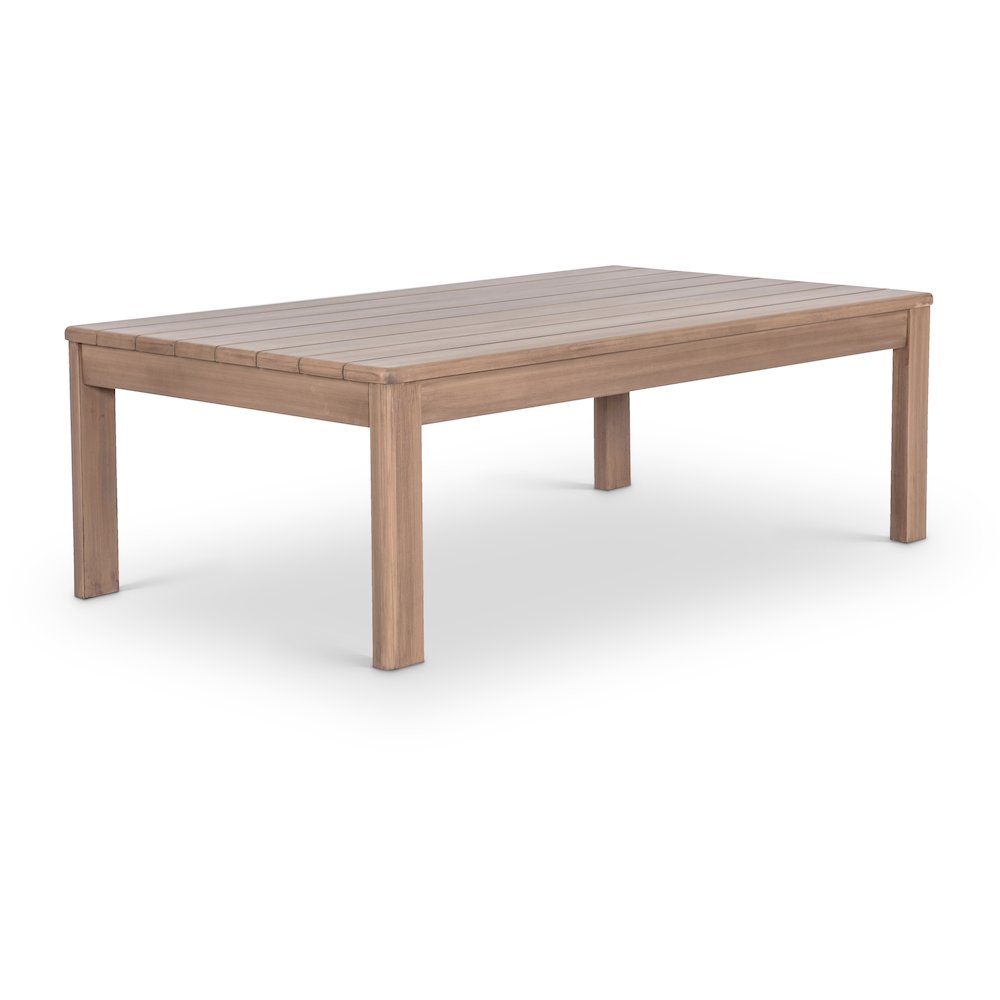Newport Natural Acacia Wood Outdoor Patio Coffee Table. Picture 1