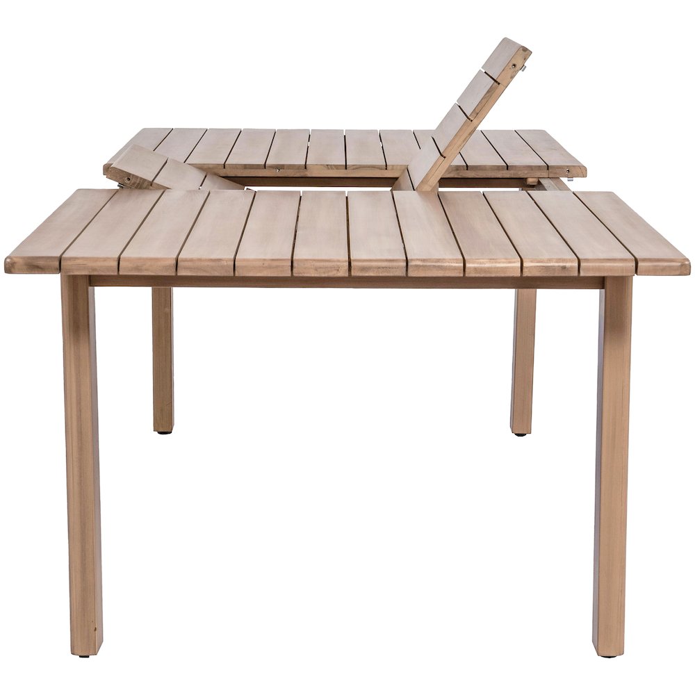 Newport 86.75" / 108" Natural Acacia Wood Outdoor Patio Dining Table. Picture 4