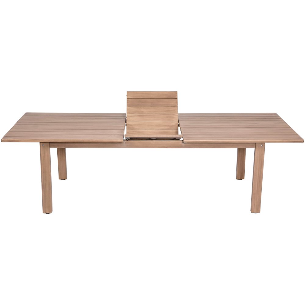 Newport 86.75" / 108" Natural Acacia Wood Outdoor Patio Dining Table. Picture 6