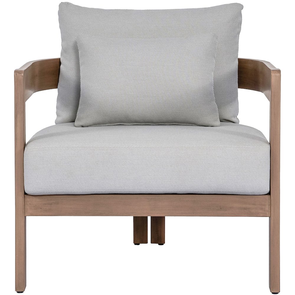 Newport Grey Water Resistant Fabric Upholstered Outdoor Patio Chair. Picture 2