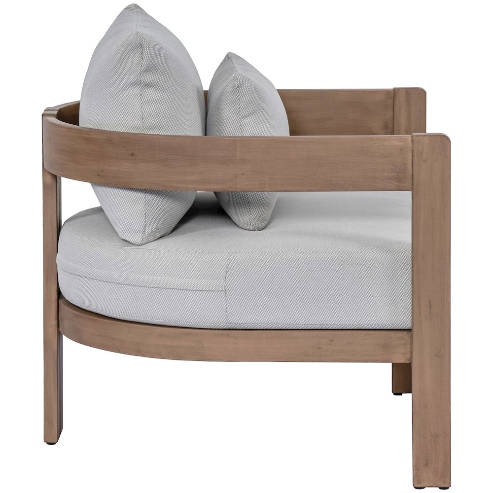 Newport Grey Water Resistant Fabric Upholstered Outdoor Patio Chair. Picture 8