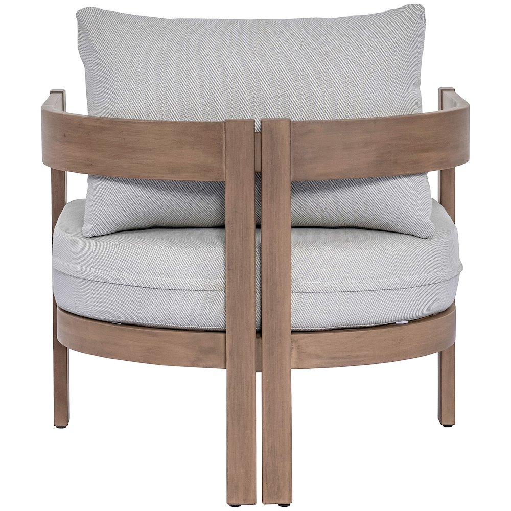 Newport Grey Water Resistant Fabric Upholstered Outdoor Patio Chair. Picture 3