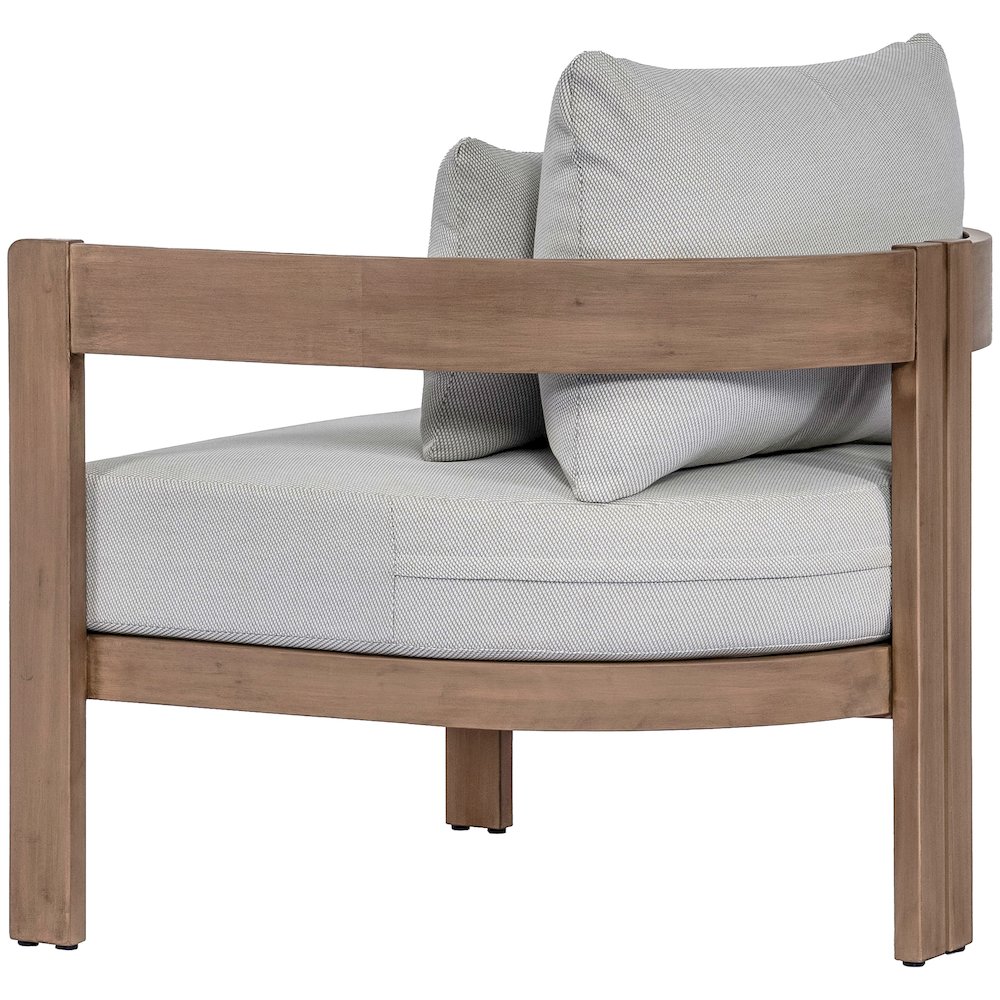 Newport Grey Water Resistant Fabric Upholstered Outdoor Patio Chair. Picture 4