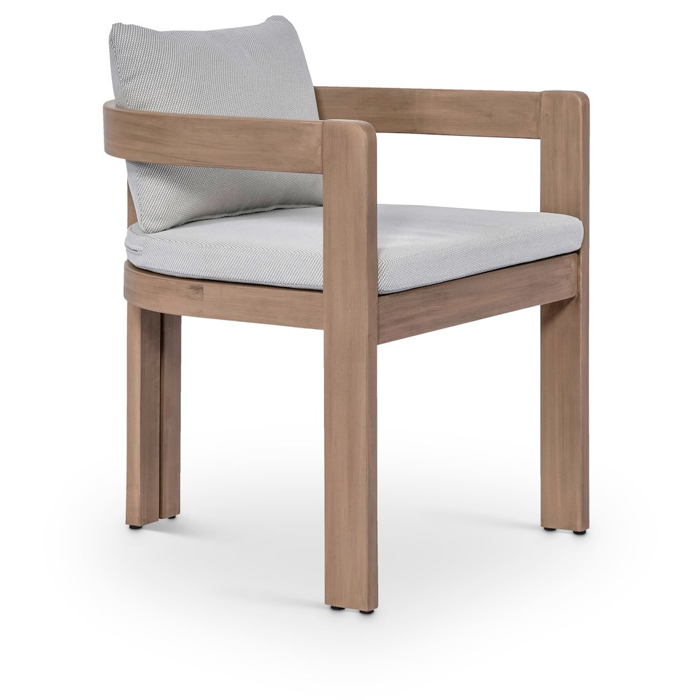 Newport Grey Water Resistant Fabric Upholstered Outdoor Patio Dining Chair. Picture 1