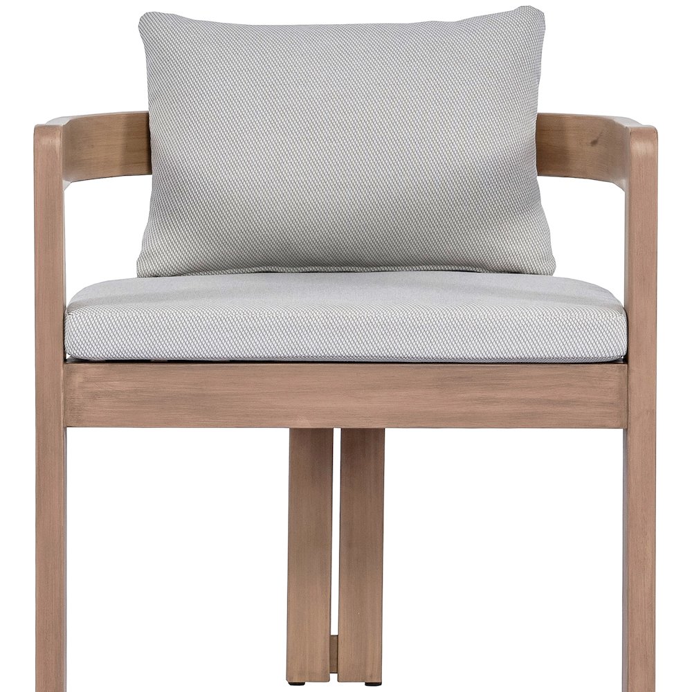 Newport Grey Water Resistant Fabric Upholstered Outdoor Patio Dining Chair. Picture 2