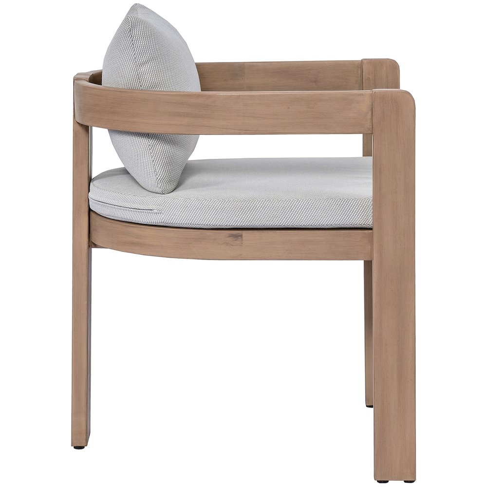 Newport Grey Water Resistant Fabric Upholstered Outdoor Patio Dining Chair. Picture 8