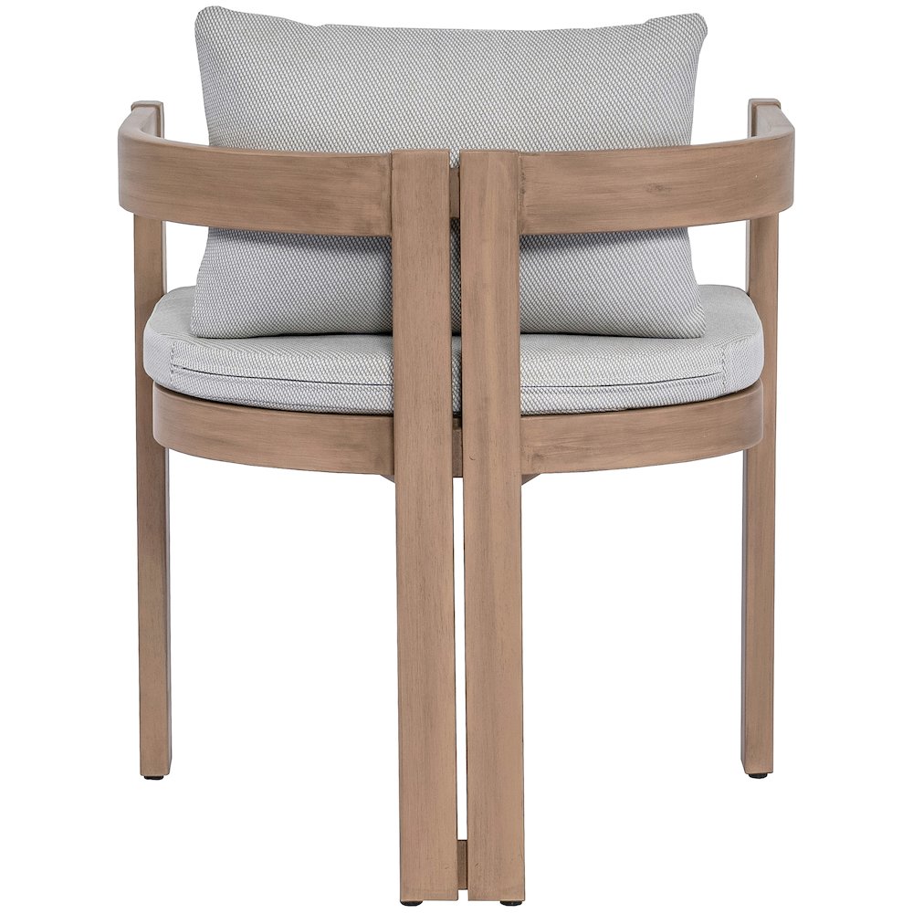 Newport Grey Water Resistant Fabric Upholstered Outdoor Patio Dining Chair. Picture 3