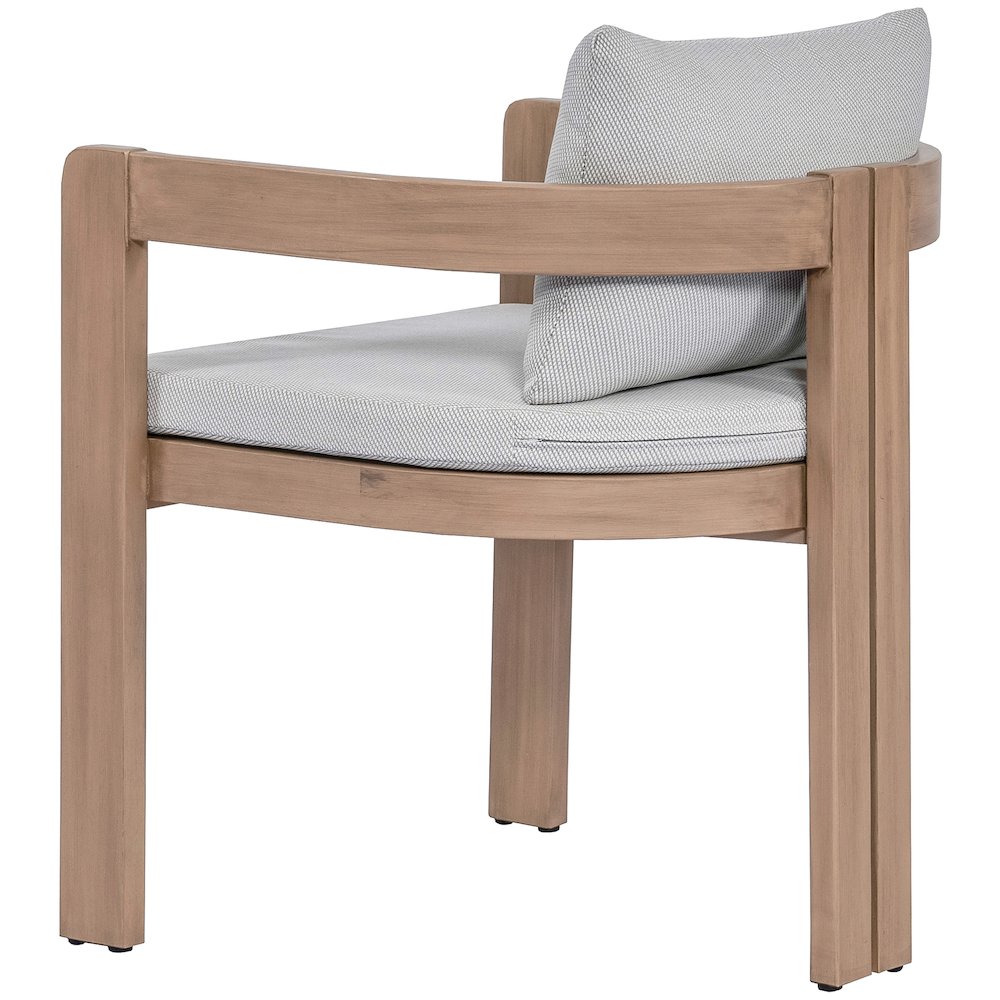 Newport Grey Water Resistant Fabric Upholstered Outdoor Patio Dining Chair. Picture 4