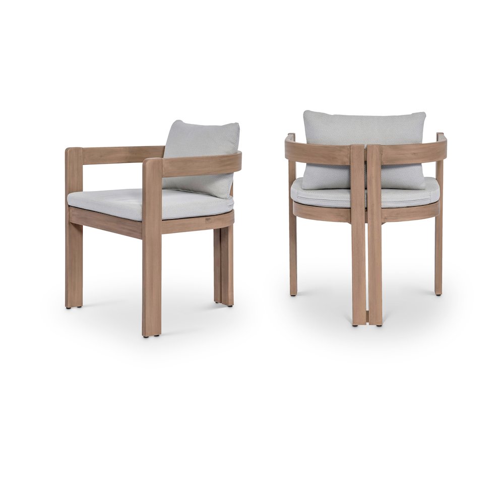 Newport Grey Water Resistant Fabric Upholstered Outdoor Patio Dining Chair. Picture 12
