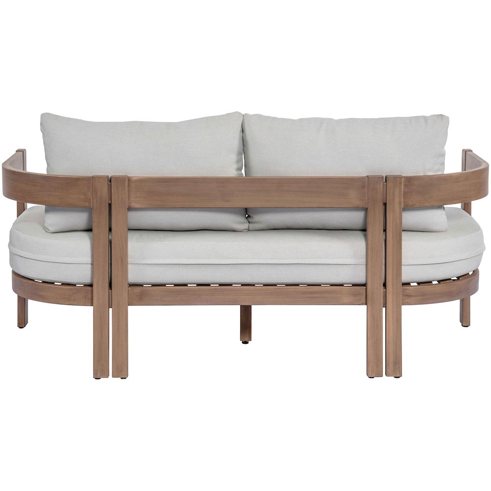 Newport 65" Grey Water Resistant Fabric Upholstered Outdoor Patio Loveseat. Picture 3