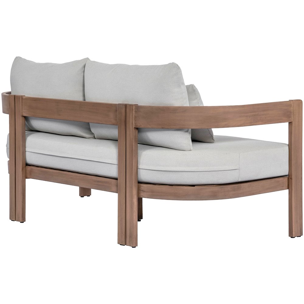 Newport 65" Grey Water Resistant Fabric Upholstered Outdoor Patio Loveseat. Picture 4