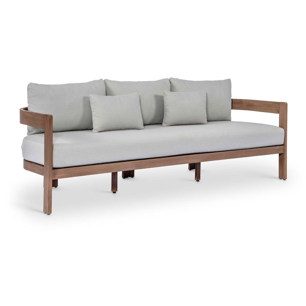 Newport 86.75" Grey Water Resistant Fabric Upholstered Outdoor Patio Sofa. Picture 1