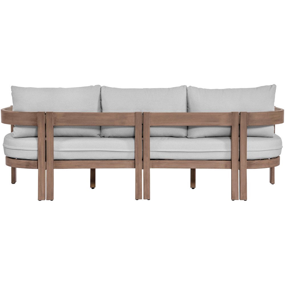 Newport 86.75" Grey Water Resistant Fabric Upholstered Outdoor Patio Sofa. Picture 3