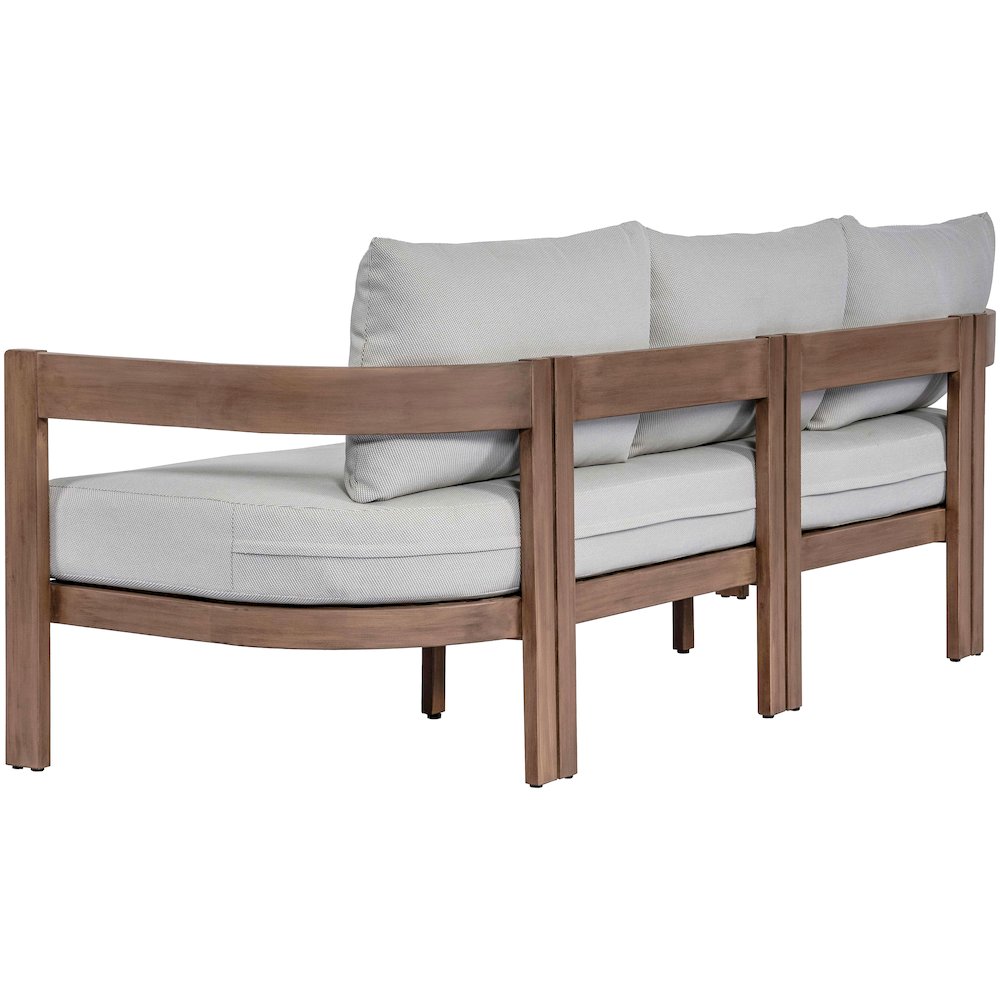 Newport 86.75" Grey Water Resistant Fabric Upholstered Outdoor Patio Sofa. Picture 4