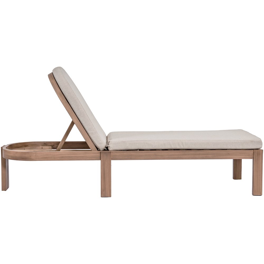 Newport Beige Water Resistant Fabric Upholstered Outdoor Patio Lounge Chair. Picture 10