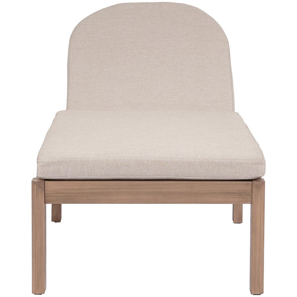 Newport Beige Water Resistant Fabric Upholstered Outdoor Patio Lounge Chair. Picture 2