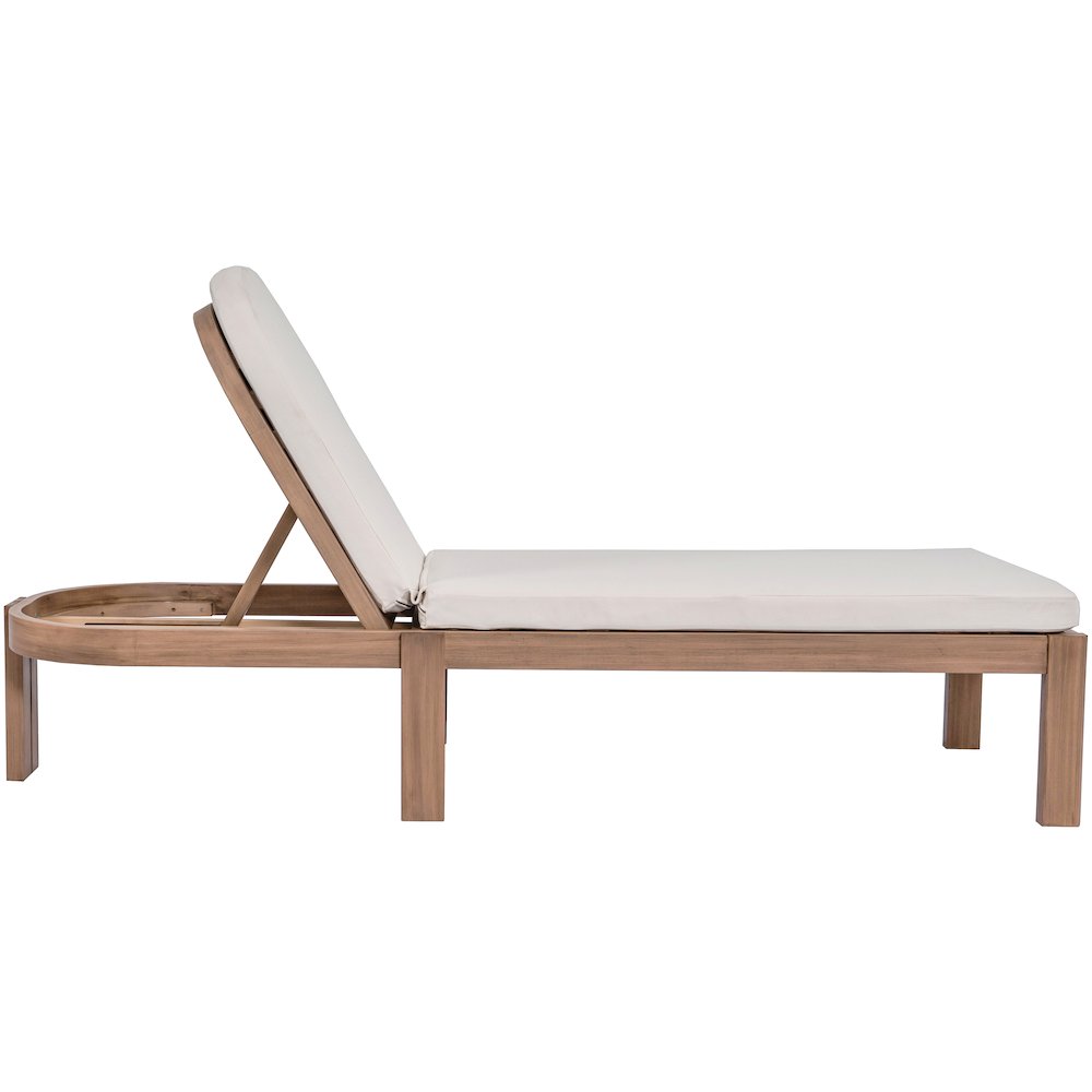 Newport Cream Water Resistant Fabric Upholstered Outdoor Patio Lounge Chair. Picture 10