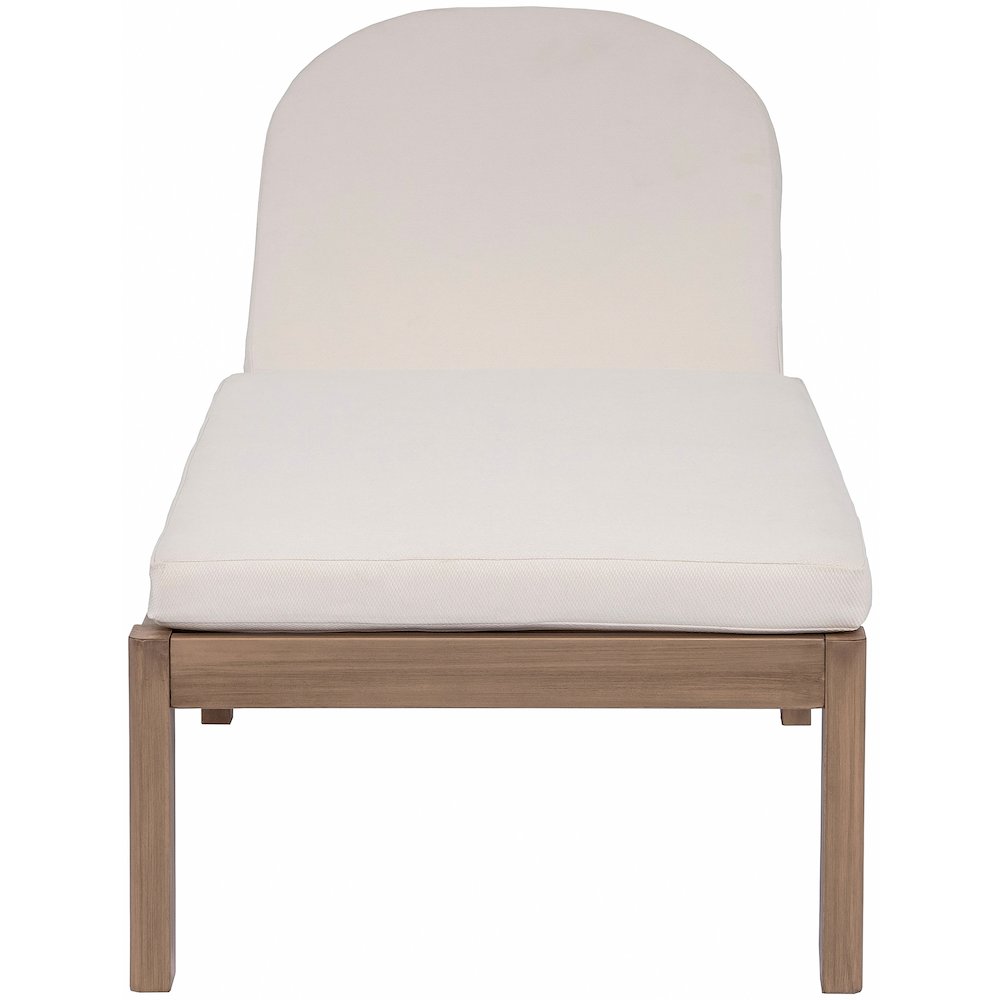 Newport Cream Water Resistant Fabric Upholstered Outdoor Patio Lounge Chair. Picture 2
