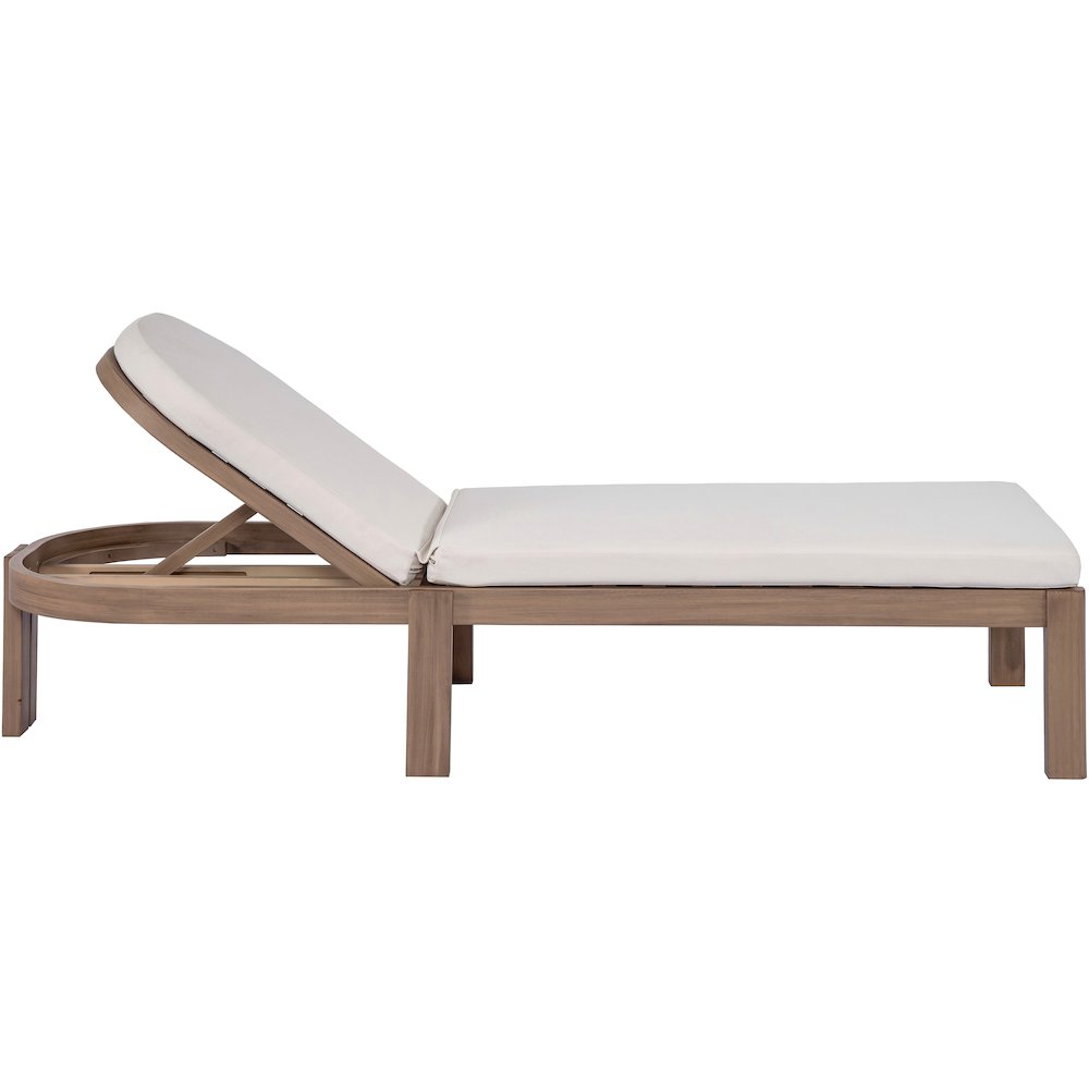 Newport Cream Water Resistant Fabric Upholstered Outdoor Patio Lounge Chair. Picture 8