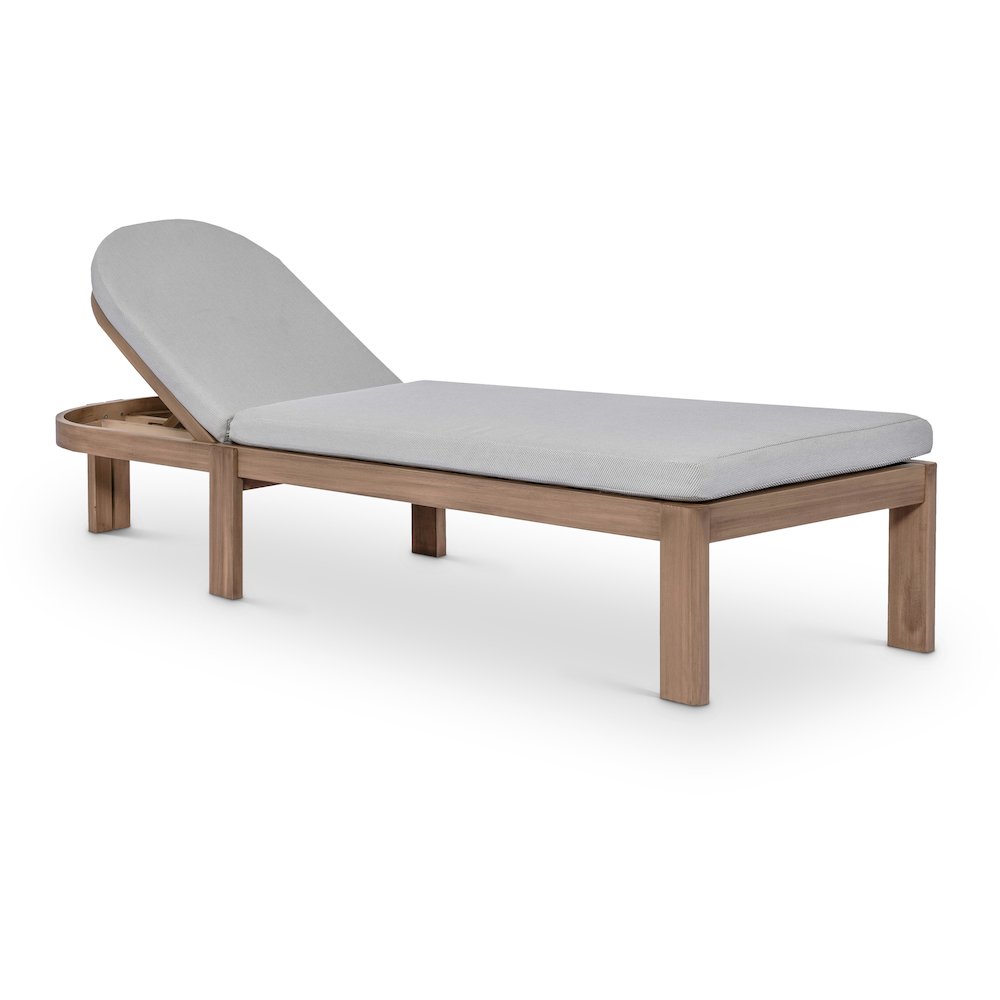 Newport Grey Water Resistant Fabric Upholstered Outdoor Patio Lounge Chair. Picture 1