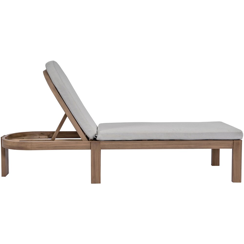 Newport Grey Water Resistant Fabric Upholstered Outdoor Patio Lounge Chair. Picture 10