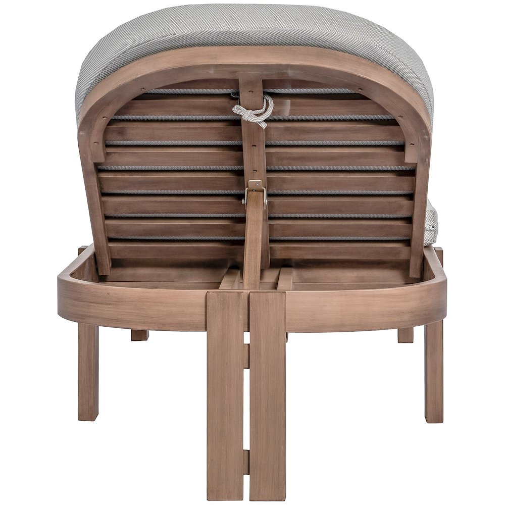 Newport Grey Water Resistant Fabric Upholstered Outdoor Patio Lounge Chair. Picture 3