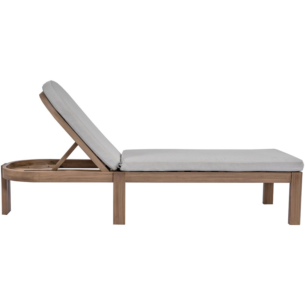 Newport Grey Water Resistant Fabric Upholstered Outdoor Patio Lounge Chair. Picture 9