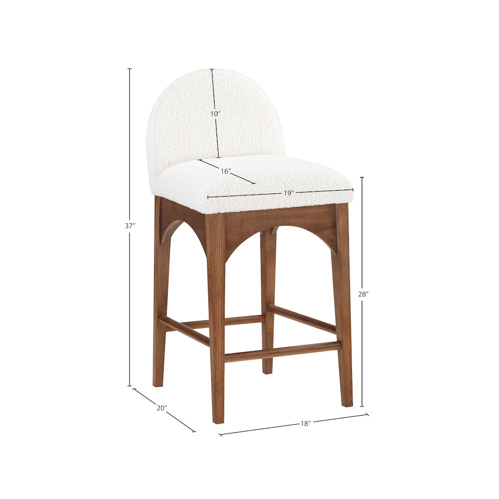 Waldorf Cream Boucle Fabric Stool. Picture 7