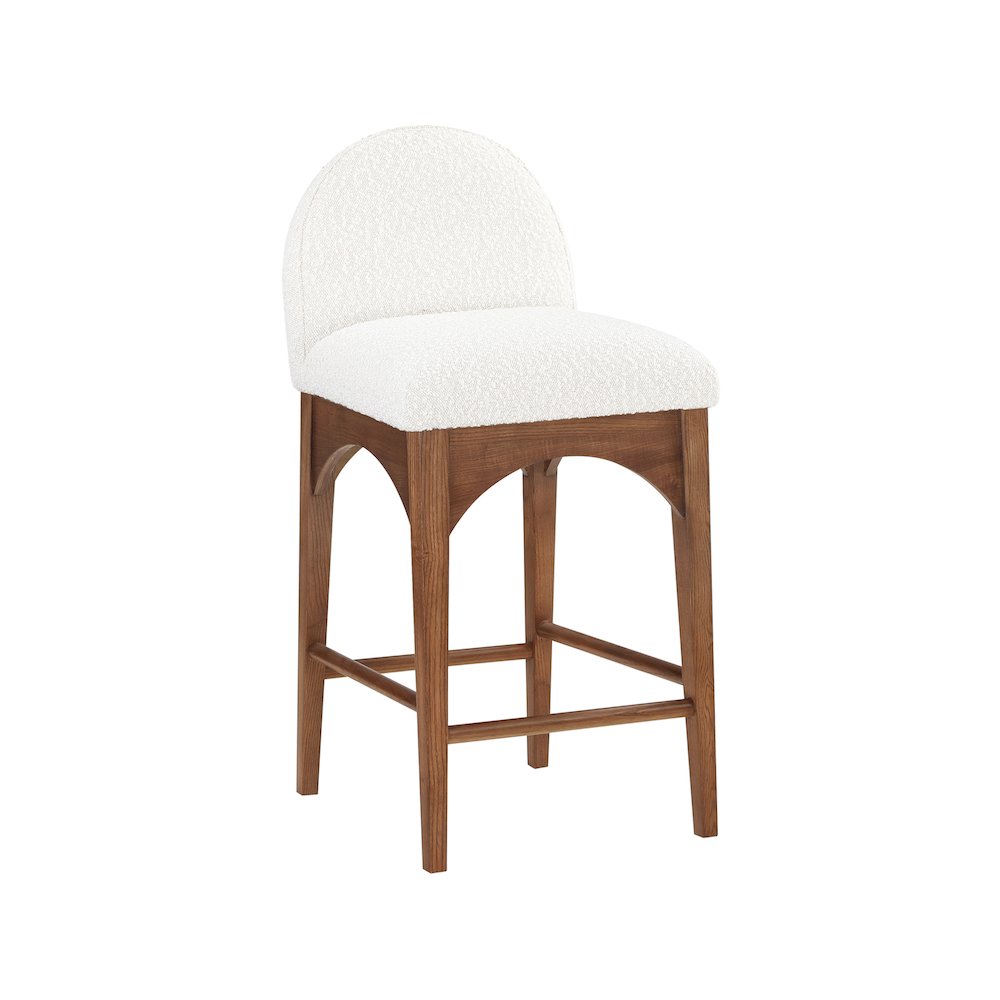 Waldorf Cream Boucle Fabric Stool. Picture 1