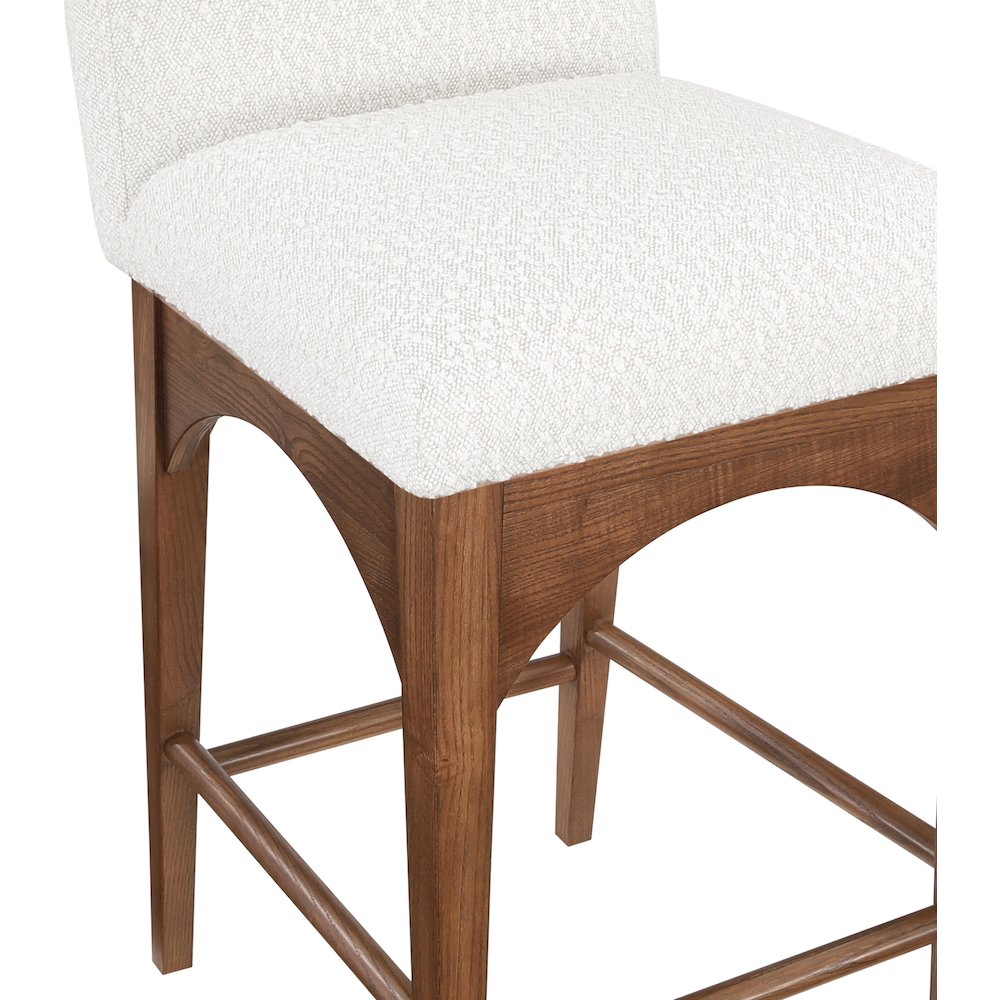 Waldorf Cream Boucle Fabric Stool. Picture 5