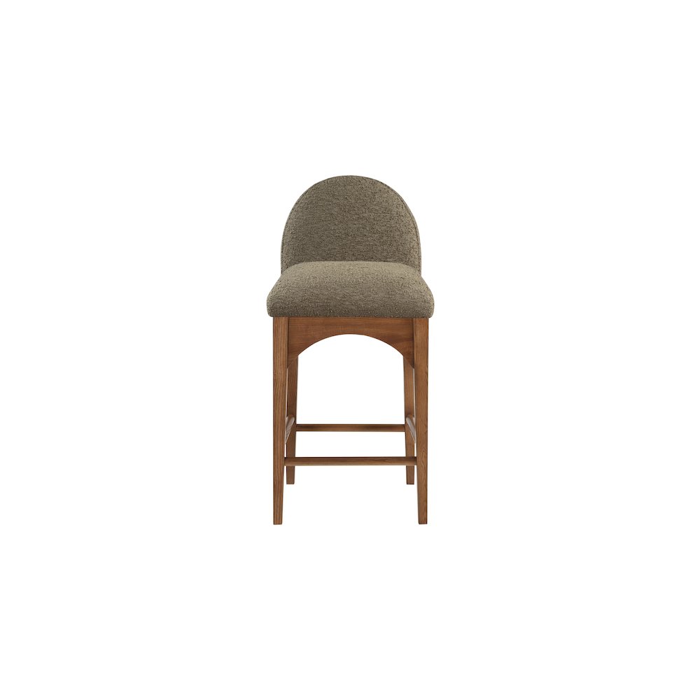 Waldorf Olive Boucle Fabric Stool. Picture 3