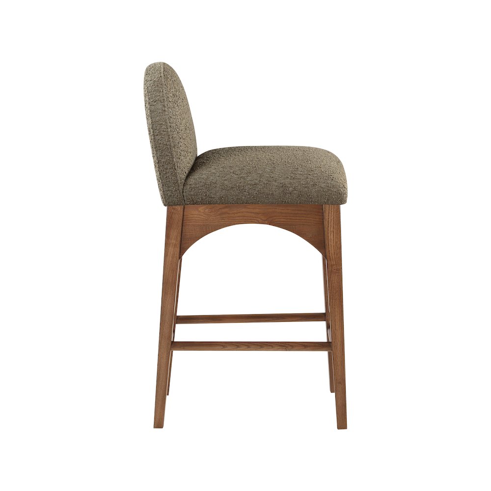 Waldorf Olive Boucle Fabric Stool. Picture 4