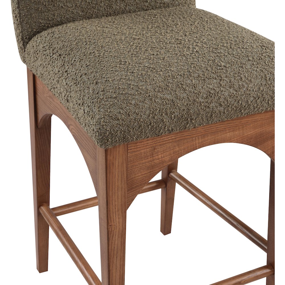 Waldorf Olive Boucle Fabric Stool. Picture 5