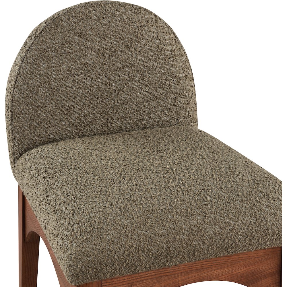 Waldorf Olive Boucle Fabric Stool. Picture 6