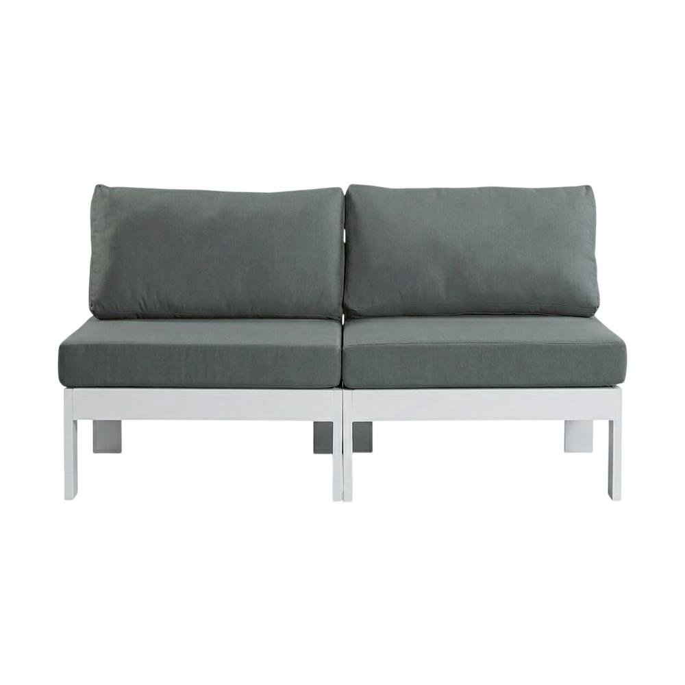 Gray Fabric Outdoor Modular Sofa With Contemporary Style And Cushioned Seating. Picture 4