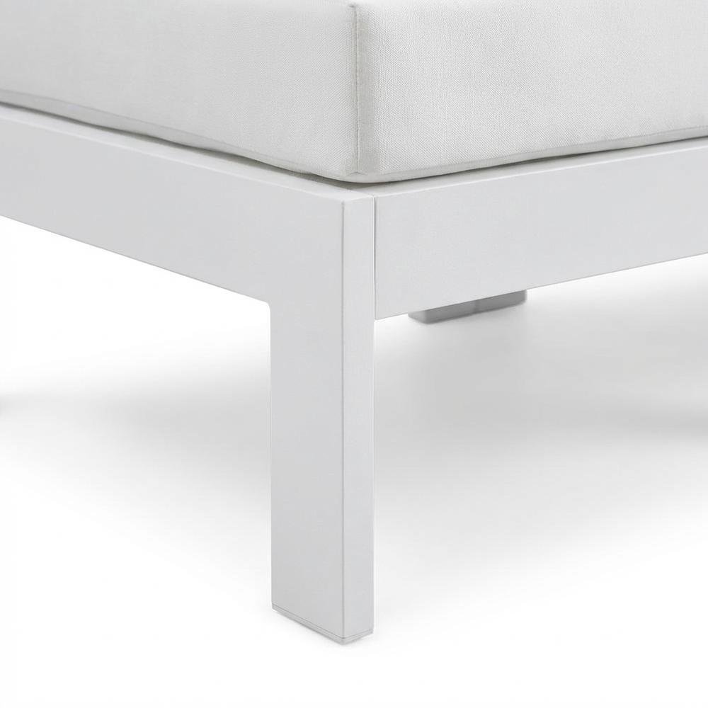 White Fabric Outdoor Patio Modular Sofa With Contemporary Style. Picture 6