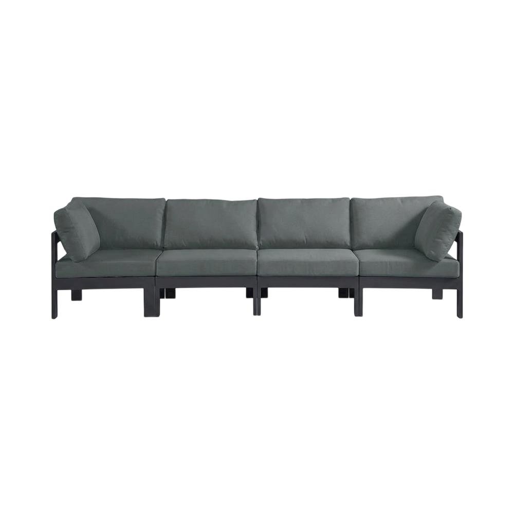 Gray Fabric Outdoor Modular Sofa With Contemporary Style And Cushioned Seating. Picture 4