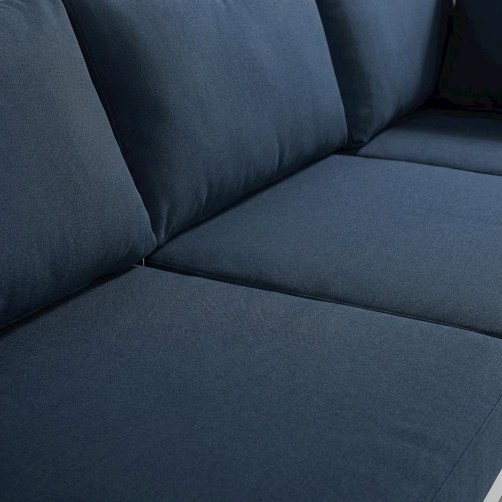 Navy Fabric Outdoor Patio Modular Sofa, Contemporary Style, Comfortable Back. Picture 5