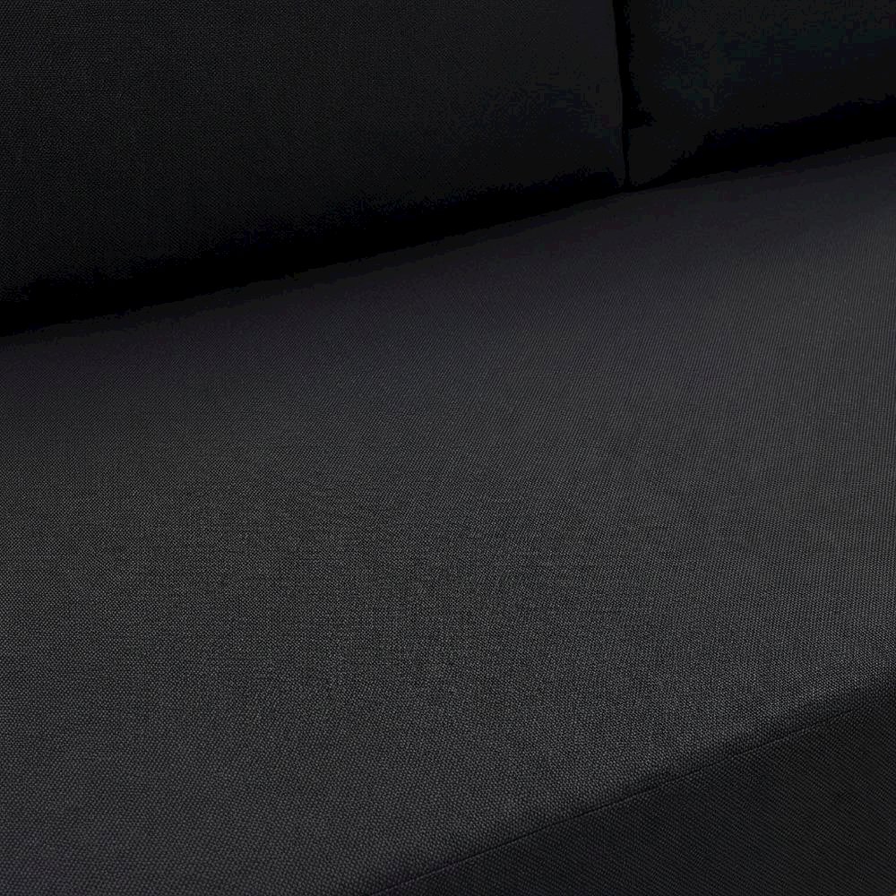 Contemporary Black Fabric Outdoor Sofa With Cushioned Seating And Pillow. Picture 5