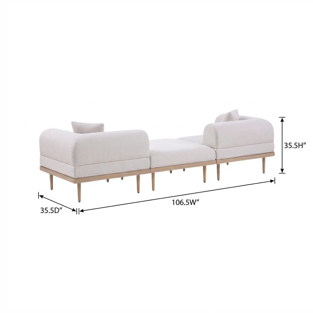 Beige Fabric Outdoor Modular Sofa With Cushions And Contemporary Style. Picture 7