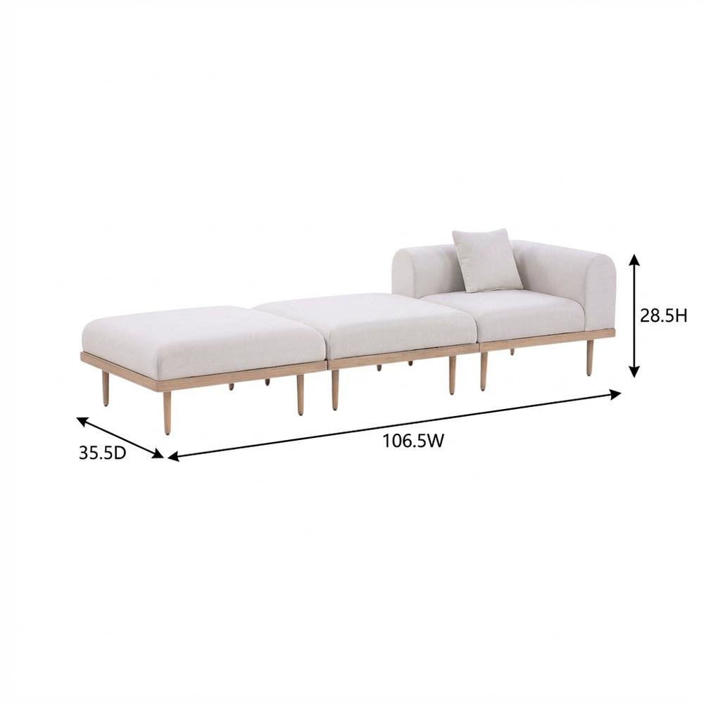 Beige Fabric Outdoor Modular Sectional with Cushions and Contemporary Style. Picture 7