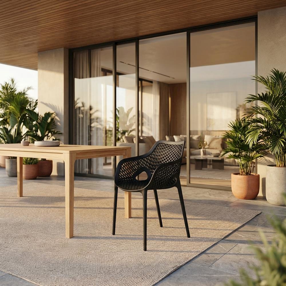 Outdoor Patio Dining Chairs Set Of 4 With Anti-Uv Finish And Contemporary Style. Picture 2