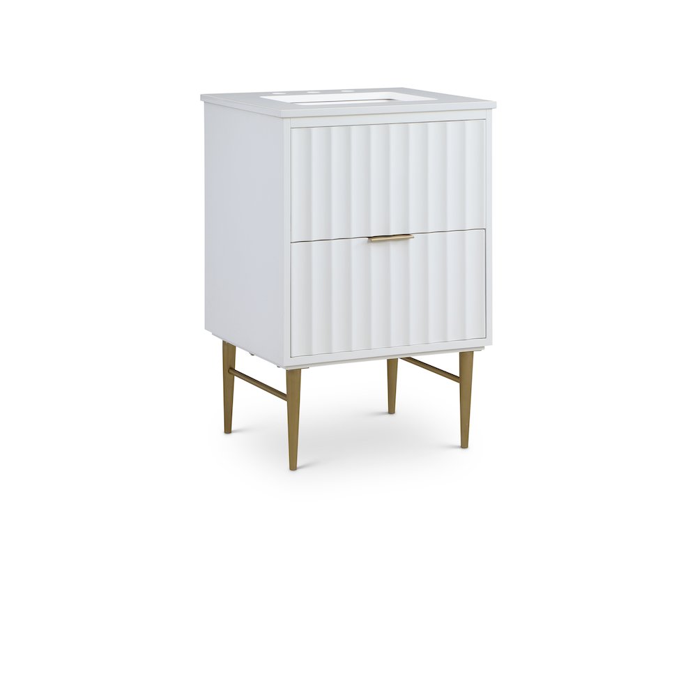 Modernist White Bathroom Vanity. Picture 1