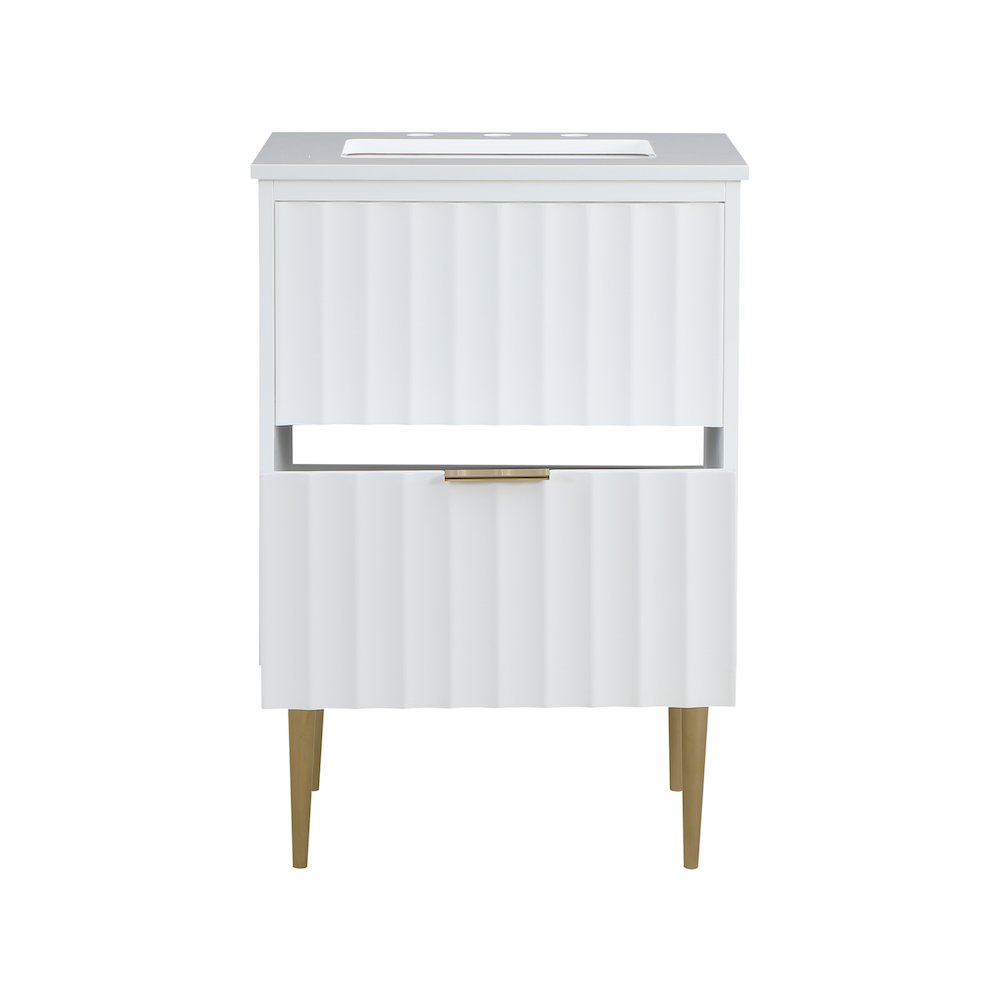 Modernist White Bathroom Vanity. Picture 4