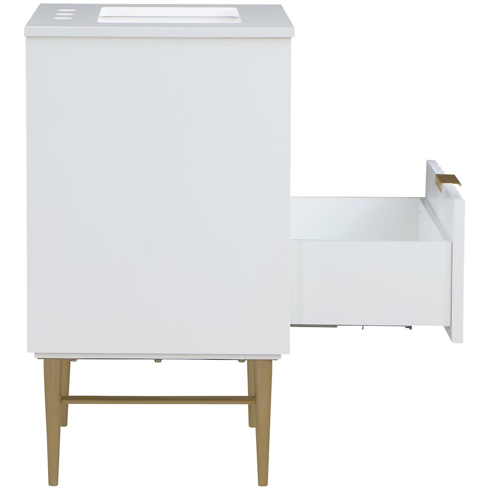 Modernist White Bathroom Vanity. Picture 6