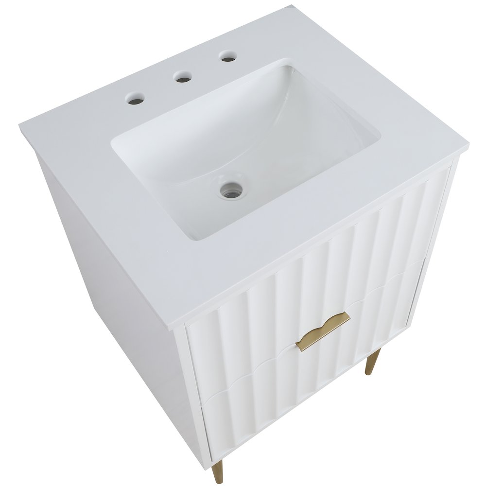 Modernist White Bathroom Vanity. Picture 8