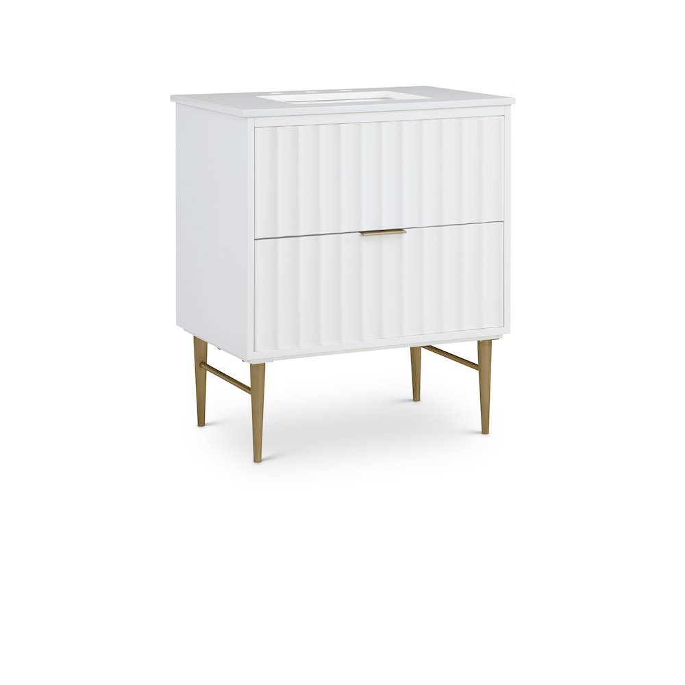 Modernist White Bathroom Vanity. Picture 1