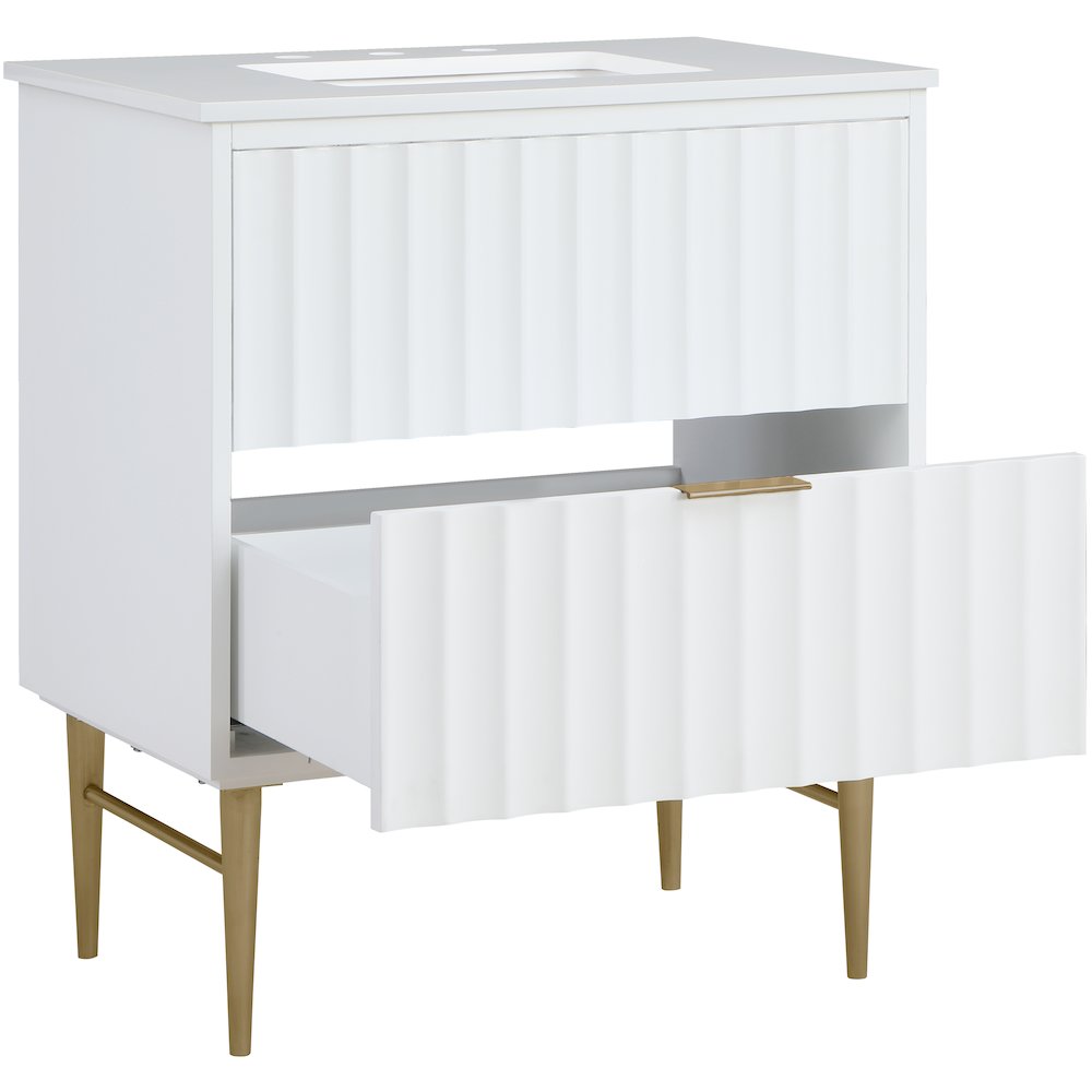 Modernist White Bathroom Vanity. Picture 2