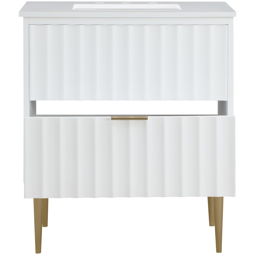 Modernist White Bathroom Vanity. Picture 4