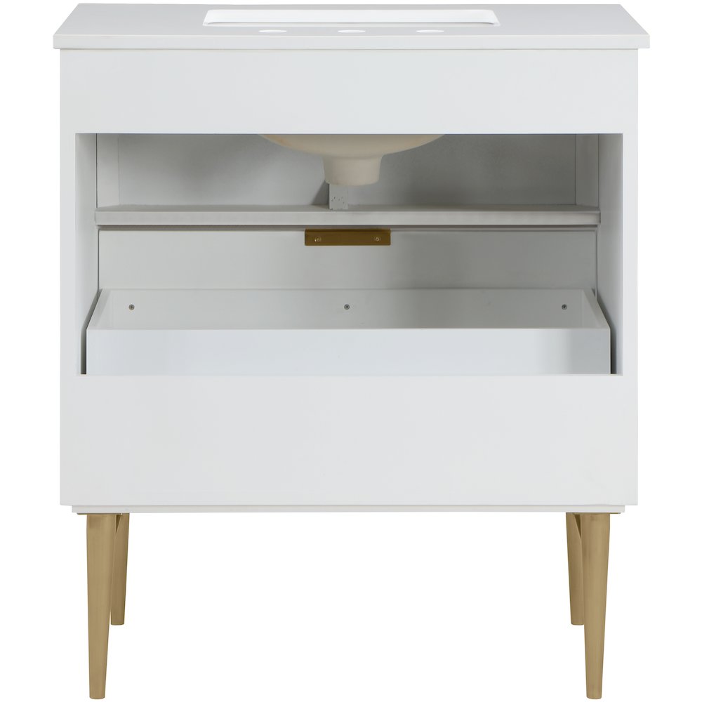 Modernist White Bathroom Vanity. Picture 7